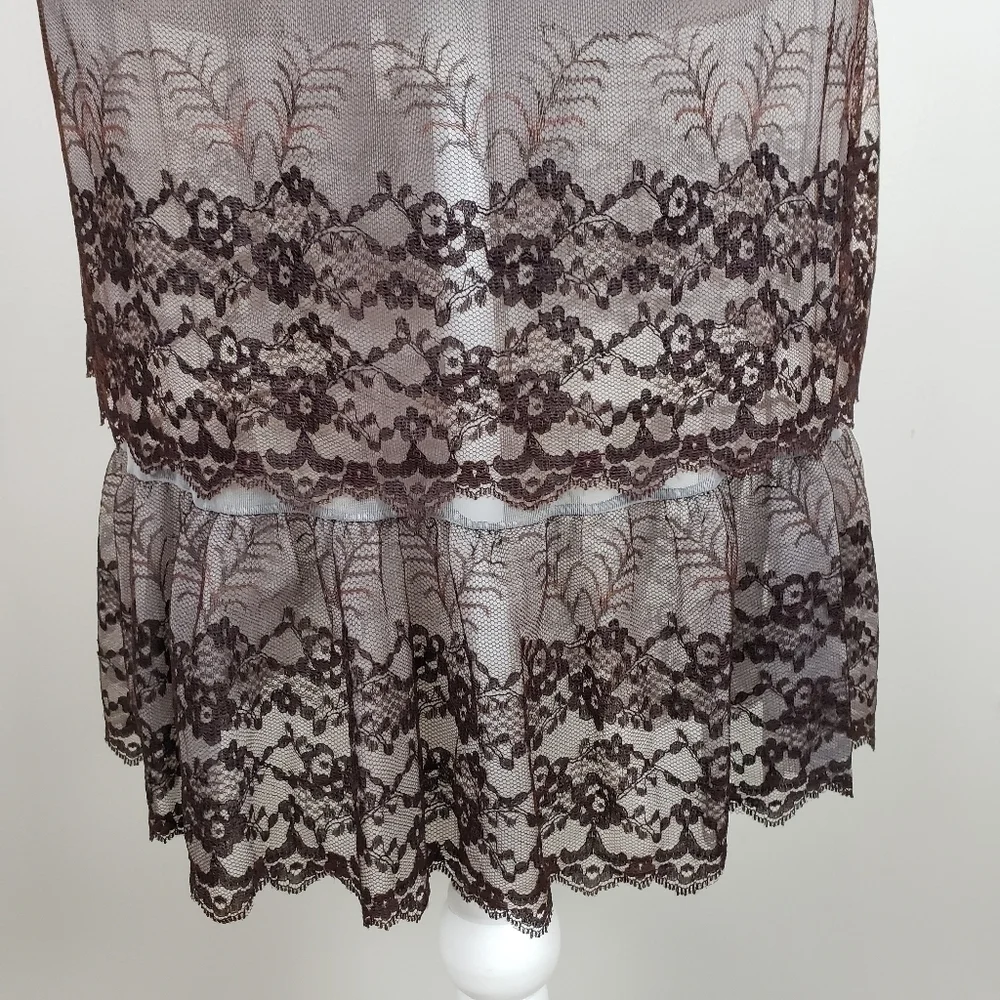 Vintage Van Roalte Radcliffe Lace Negligee Set Nightie and Robe S Black EUC - Picture 14 of 16